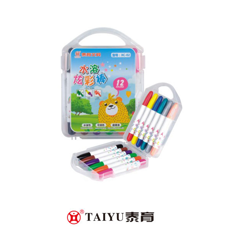 A tanulók zsírkrétát használnak a Pp Boxban, vízben oldódó csillogó stift Crayon-XC 02